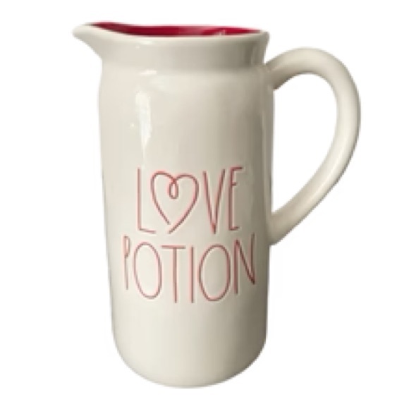 ❤️Rae Dunn LOVE POTION Ceramic Double-sided Pitcher 9" - Picture 1 of 2